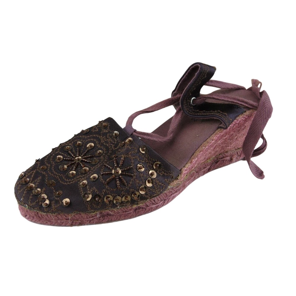 Chair Fernandez Size 38 M Women‎ Sandal Ankle Strap Brown Fabric